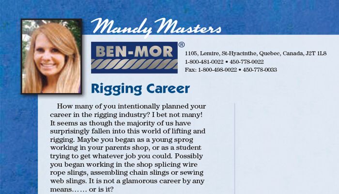 Témoignage d’une employée de Ben-Mor dans le magazine Sling Makers