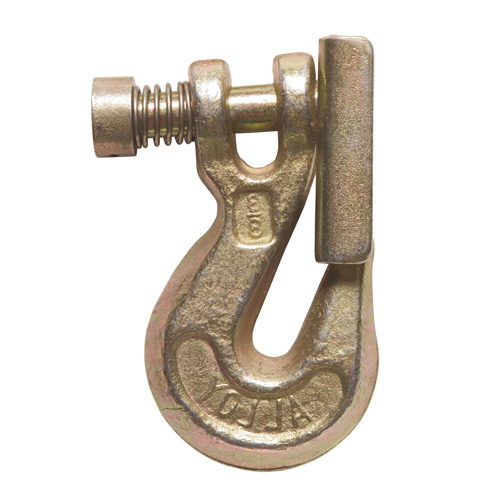 Clevis Grab Hooks with latch (Gr. 70, gold chromate, forged alloy steel quenched and tempered)